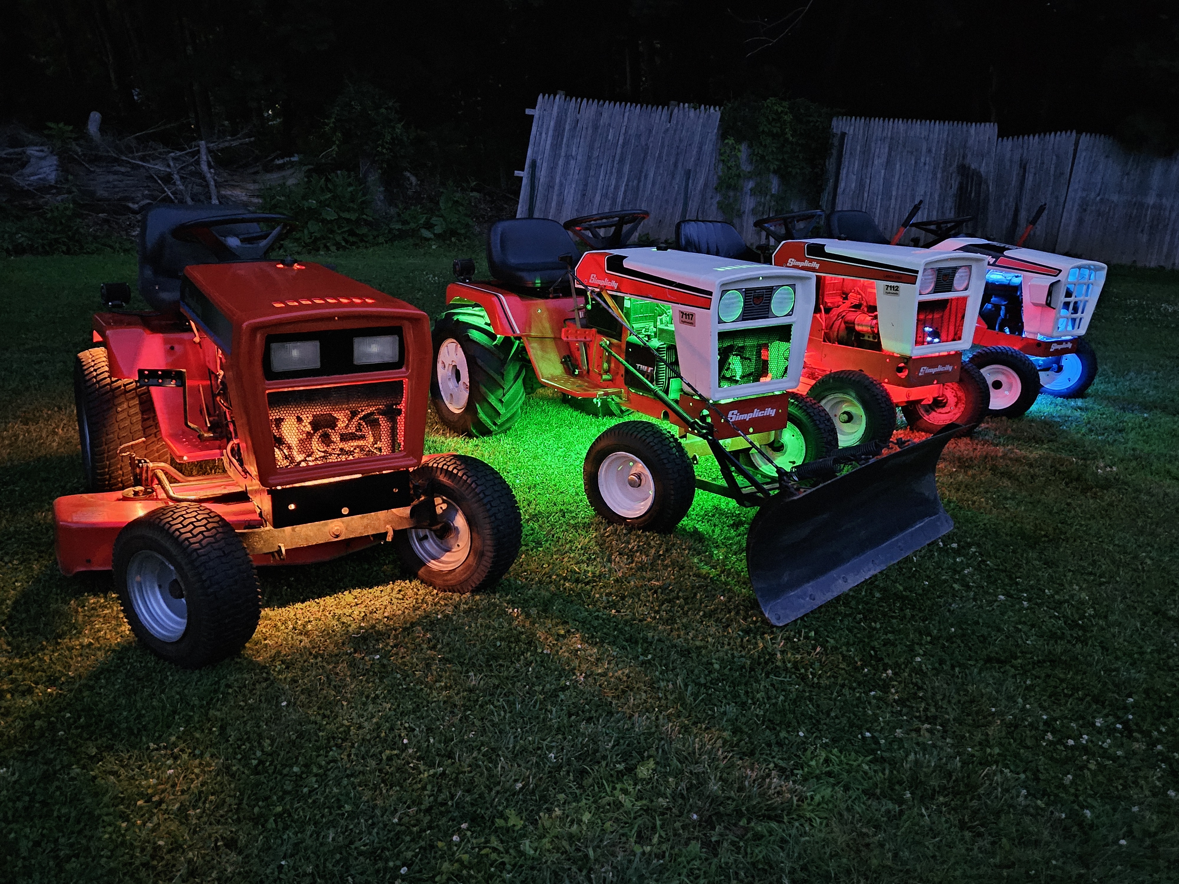 Simplicity tractors with colored LED lights