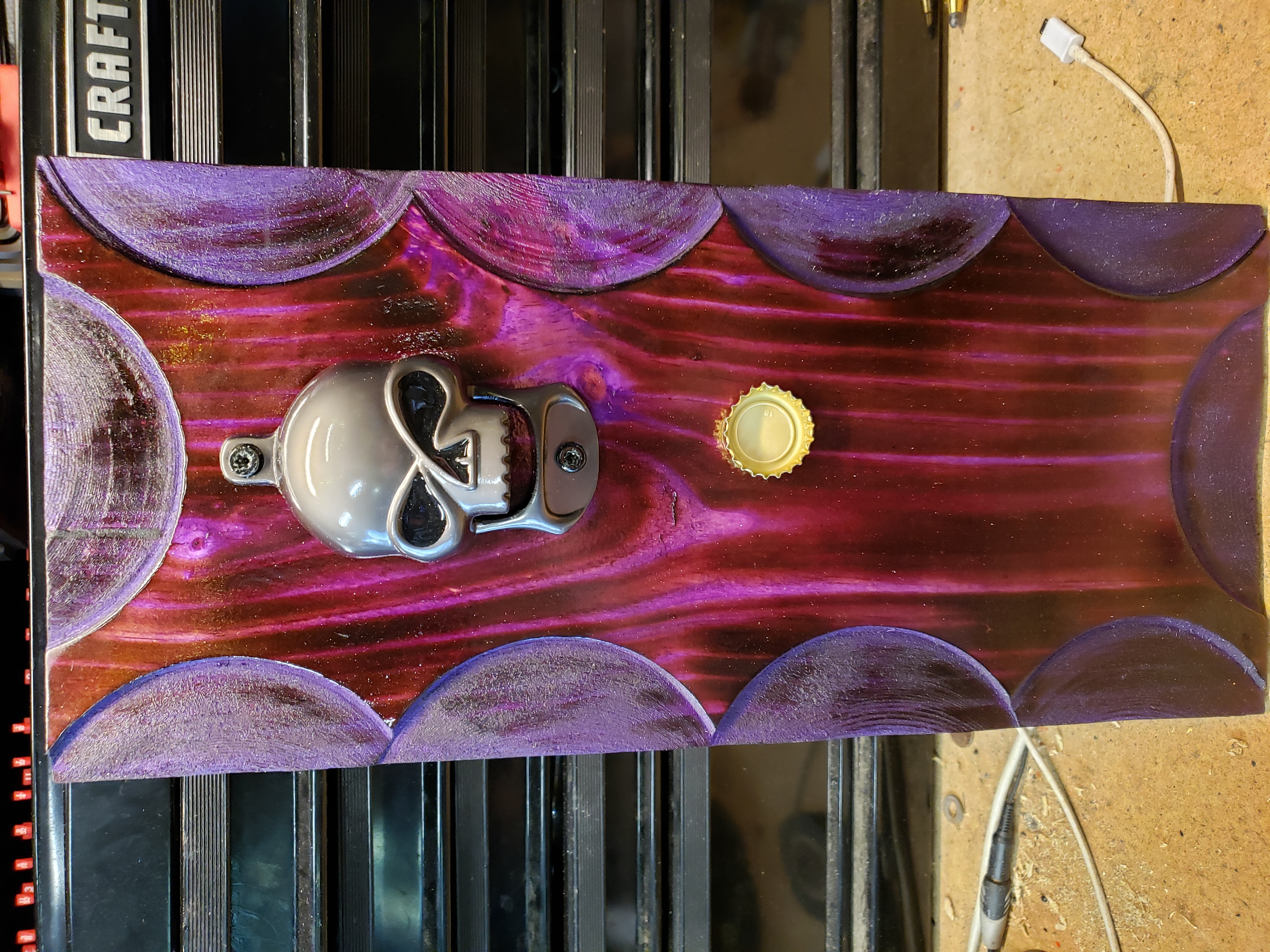 Purple moon phase bottle opener