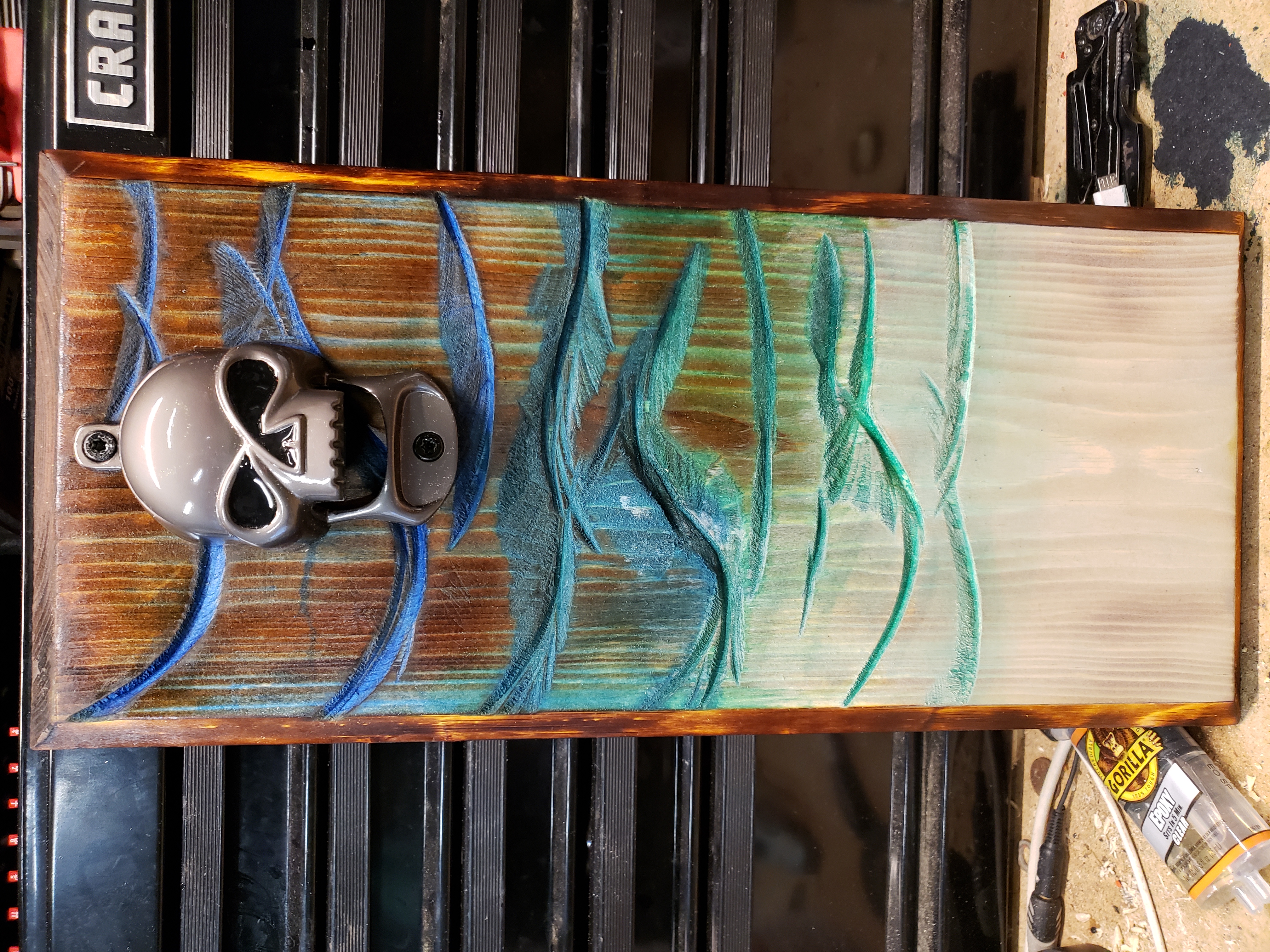 Ocean wave bottle opener